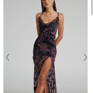 ALETTA MAXI DRESS - COWL CROSS BACK DRESS IN ALETTA BURN OUT FLORAL